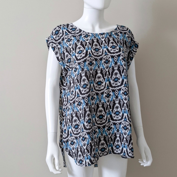 Blue ikat Print Tunic Top - Picture 5 of 5